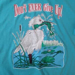Vintage Don't Ever Give Up Frog And Stork T-Shirt
